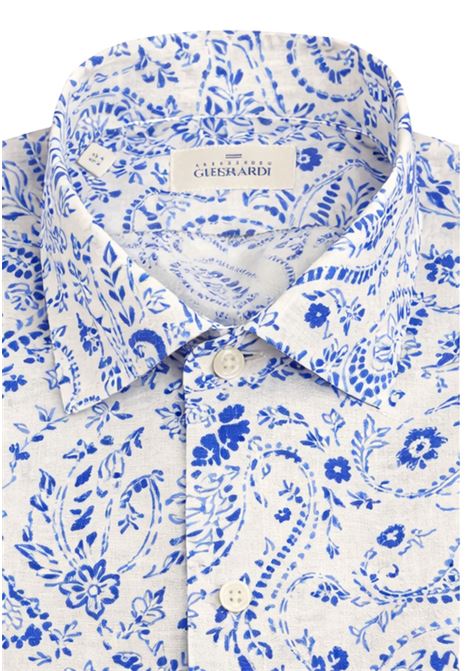 Camicia uomo Alessandro Gherardi in lino con stampa paisley Alessandro Gherardi | 7661 620FIORI BLU