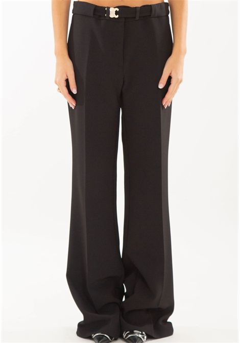 Pantalone nero a gamba dritta con cintura logata BABYLON | VE00087NERO