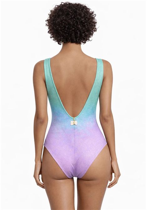 Costume intero in microfibra sfumata effetto brinato COTAZUR | CTZ01199VERDE