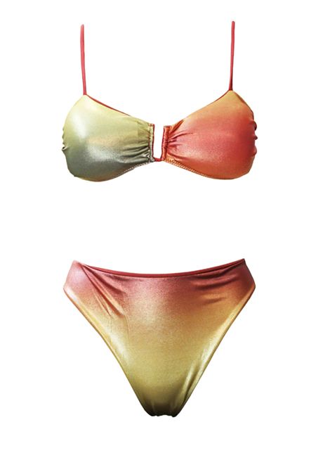 Bikini in lycra placcata effetto sfumato COTAZUR | CTZ01243RUGGINE