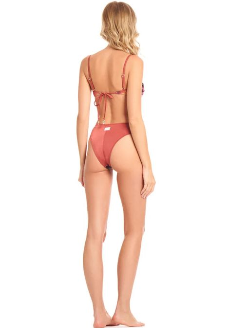 Bikini in lycra placcata effetto sfumato COTAZUR | CTZ01243RUGGINE