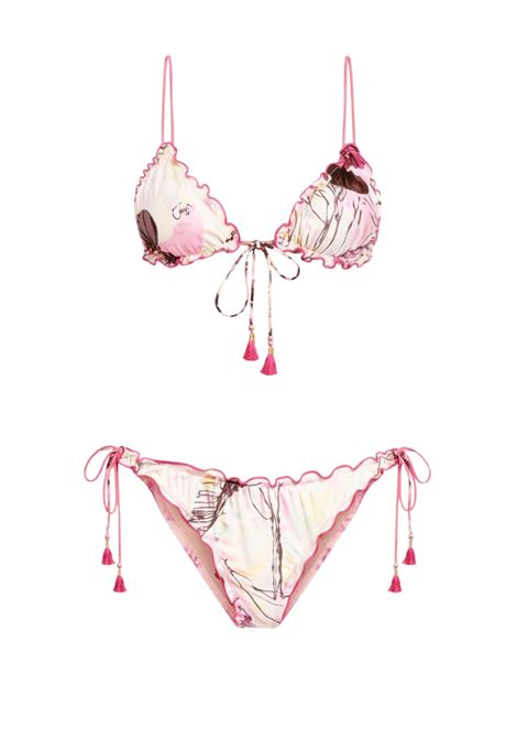 Bikini in lycra stampata con coppe estraibili COTAZUR | CTZ01306TROPICALE