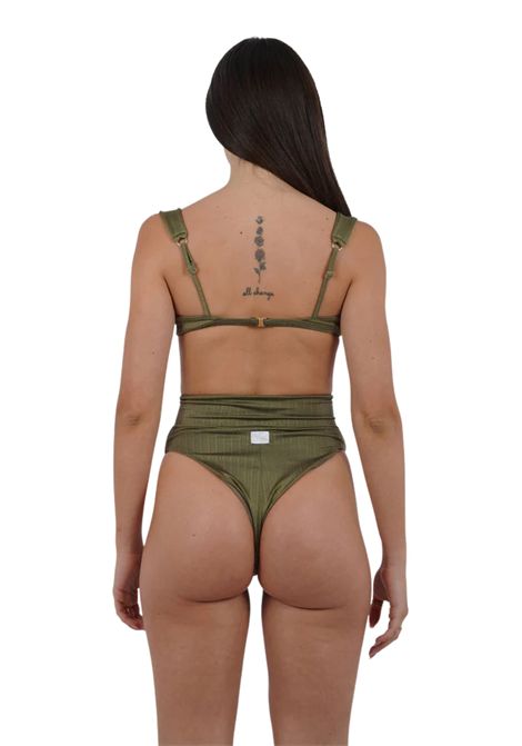 Bikini donna con dettaglio gioiello verde oliva COTAZUR | CTZ01428VERDE