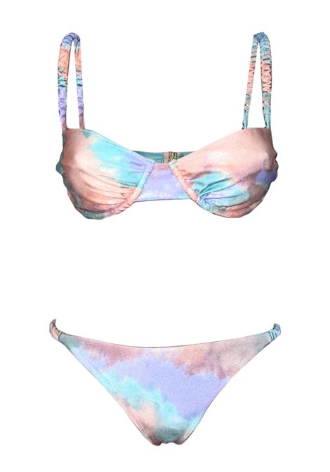 Bikini con ferretto in microfibra stampa watercolor brinata COTAZUR | CTZ01440MULTI