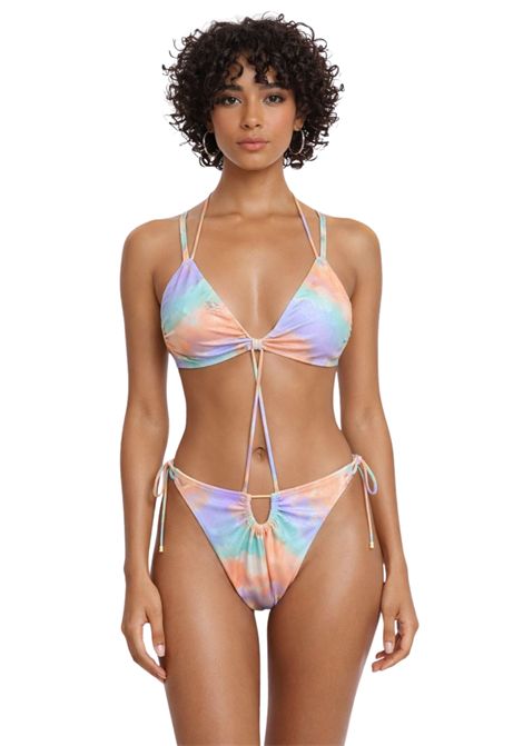 Bikini in microfibra stampa watercolor multicolor brinata COTAZUR | CTZ01441MULTI