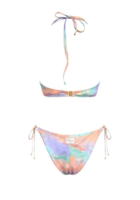 Bikini in microfibra stampa watercolor multicolor brinata COTAZUR | CTZ01441MULTI