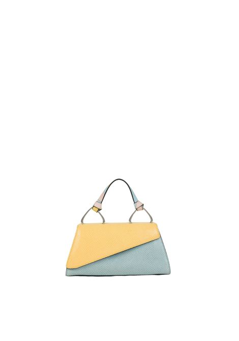 Borsa a mano PETIT IBISCO in vitello stampa pitone color block Cromia | 1405936041
