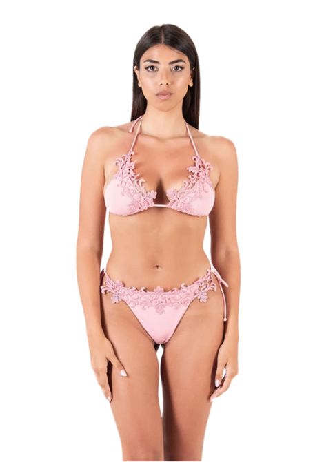 Reggiseno triangolo scorrevole con passamaneria e slip laccetti brasiliano  Margherita Mazzei district MARGHERITA MAZZEI | 6CM57 + 6CM300404