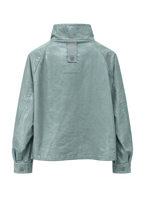 Giubbino donna over in tessuto spalmato con gilet interno estraibile  Verde salvia Duno | ELINA MARATEA OERDA711