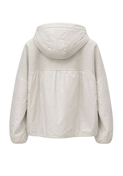 DUNO Giubbino donna primaverile con cappuccio e inserti tecnici  Avorio Duno | RUMBLE OERTA025