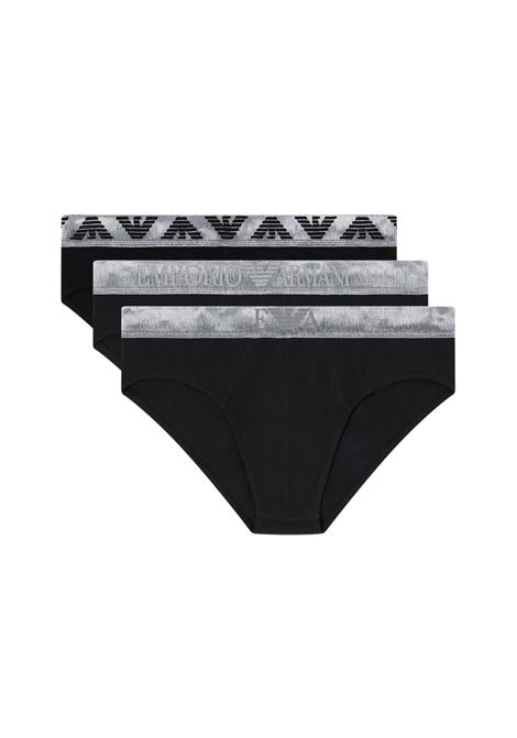 EMPORIO ARMANI  Pack 3 Slip in Jersey Organico Shiny Logoband ASV EMPORIO ARMANI | EM000258 AF18886MC061
