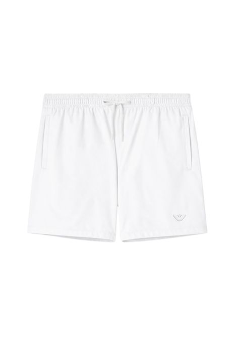 Costume da bagno uomo Emporio Armani  shorts bianchi con aquila ricamata EMPORIO ARMANI | EM000583 AF20424U0002
