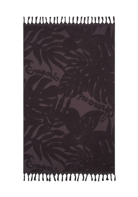 Emporio Armani  Telo mare in cotone jacquard con motivo foliage EMPORIO ARMANI | EX000022 AF20241U6279