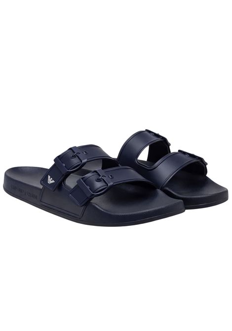 Emporio Armani ? Sandali slide doppia fascia con fibbie EMPORIO ARMANI | EX000043 AF22190MB480