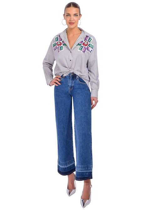 Essentiel Antwerp  Camicia Hapricorn a righe con ricamo di paillettes Essentiel antwerp | HAPRICORN SEQUIN SHIRTH2BL