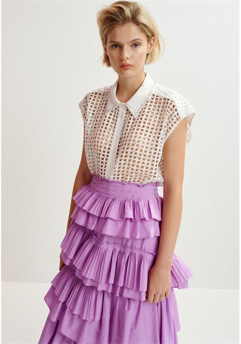 Essentiel Antwerp  Camicia Harness in rete con perline Essentiel antwerp | HARNESS SEQUIN MESHWH00