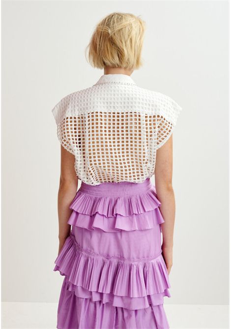 Essentiel Antwerp  Camicia Harness in rete con perline Essentiel antwerp | HARNESS SEQUIN MESHWH00