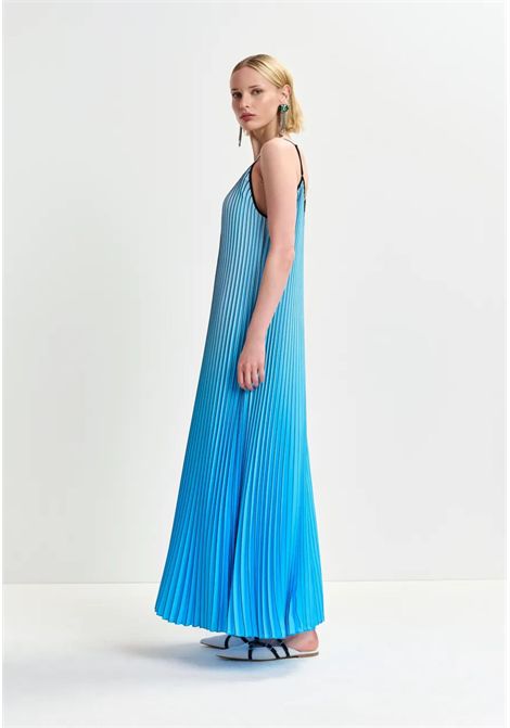 Plissé Slip Dress con sfumatura blu/nero Essentiel antwerp | HAURUS PLEATED MAXIH3AB