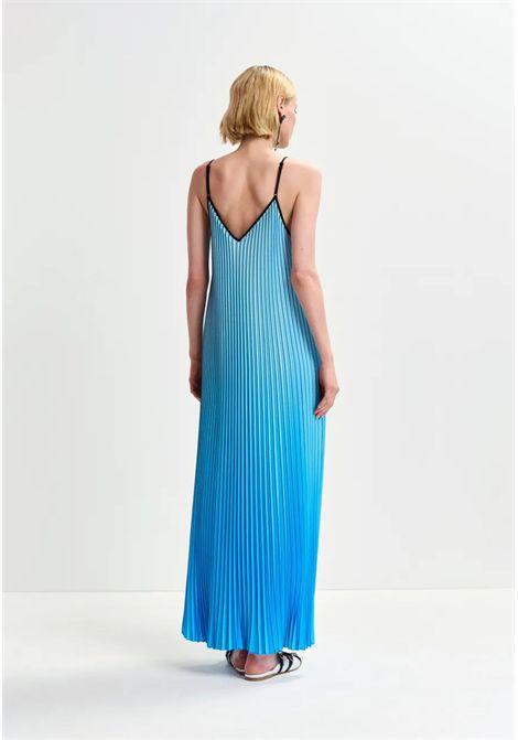 Plissé Slip Dress con sfumatura blu/nero Essentiel antwerp | HAURUS PLEATED MAXIH3AB