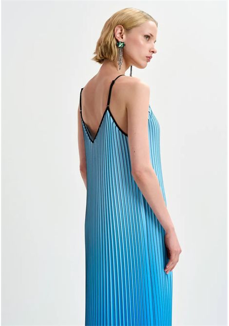 Plissé Slip Dress con sfumatura blu/nero Essentiel antwerp | HAURUS PLEATED MAXIH3AB