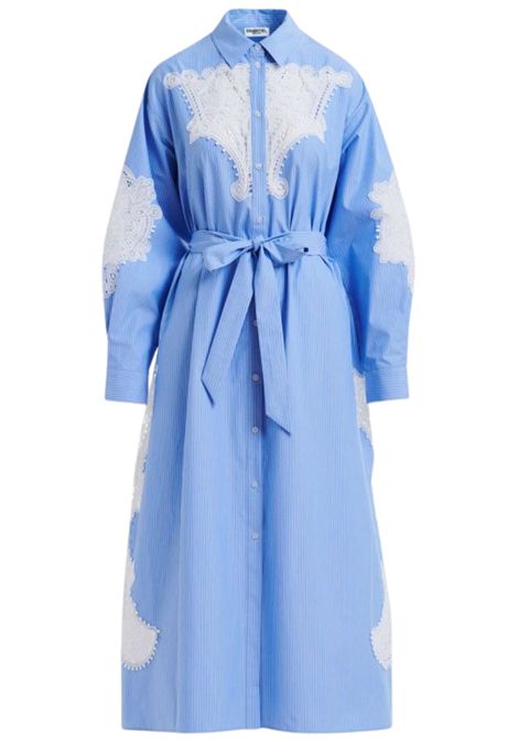 Abito chemisier midi in cotone con inserti in pizzo Essentiel antwerp | HAZE LACE PANELEDHAB