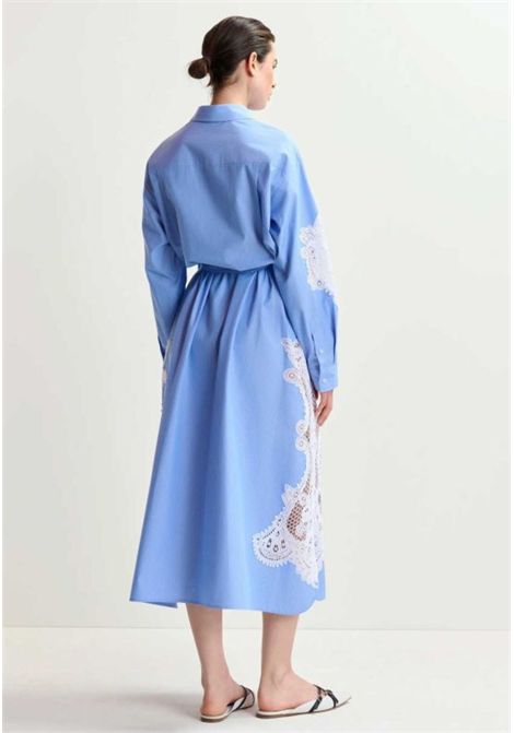 Abito chemisier midi in cotone con inserti in pizzo Essentiel antwerp | HAZE LACE PANELEDHAB