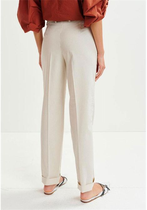 Essentiel Antwerp  Pantaloni a Righe Beige Essentiel antwerp | HEI NARROW ANKLE LENGTH PANTSH1SC