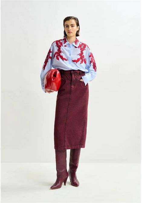 Essentiel Antwerp  Camicia con ricamo floreale e strass Essentiel antwerp | HEMENTINE EMBELLISHED SHIRTDB09