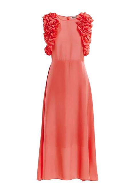 Essentiel Antwerp  Abito Midi in Seta con Rouches Essentiel antwerp | HEXICO MULTIRUFLE MIDIFT17