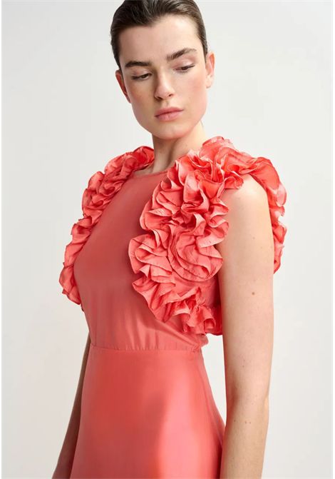 Essentiel Antwerp  Abito Midi in Seta con Rouches Essentiel antwerp | HEXICO MULTIRUFLE MIDIFT17