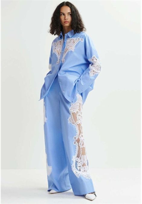 Essentiel Antwerp  Camicia Over in Popeline con Inserti in Pizzo Essentiel antwerp | HOOFD LACE PANELLED SHIRTHUAB