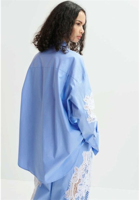 Essentiel Antwerp  Camicia Over in Popeline con Inserti in Pizzo Essentiel antwerp | HOOFD LACE PANELLED SHIRTHUAB