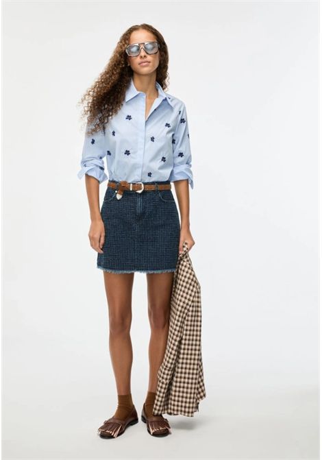 iBlues  Camicia ricamata in popeline di cotone iBlues | IBLBRONCIO004