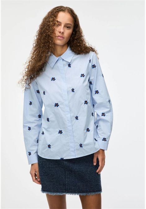 iBlues  Camicia ricamata in popeline di cotone iBlues | IBLBRONCIO004