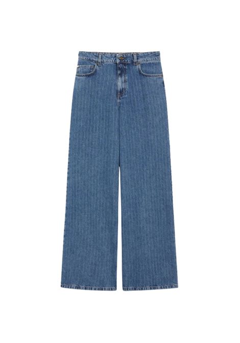 iBlues  Jeans wide leg in denim con motivo rigato iBlues | IBLNINAHEARTS001