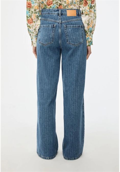 iBlues  Jeans wide leg in denim con motivo rigato iBlues | IBLNINAHEARTS001