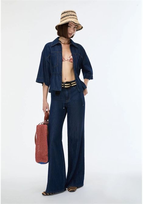 iBlues  Jeans wide leg in denim misto cotone e lino iBlues | IBLNINASUMMER001