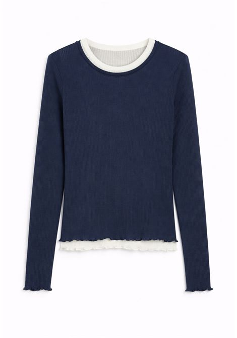 iBlues  T-shirt Trompe lOeil in Jersey di Cotone a Costine iBlues | IBLSARTA005