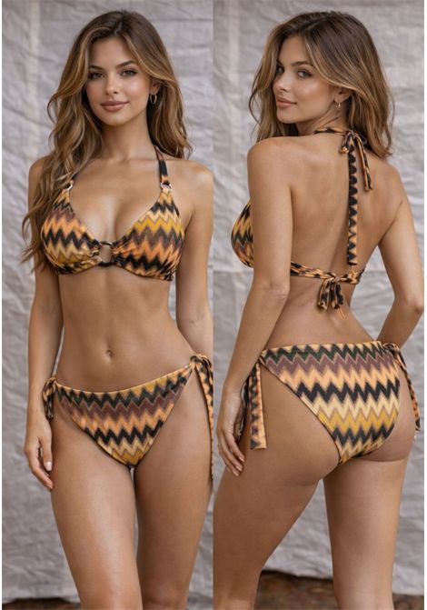 Bikini donna Ilaria Vitagliano con fantasia zig zag multicolor Ilaria Vitagliano | MISSYVUFMULTI