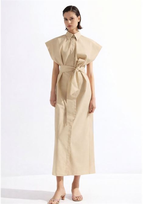 Abito chemisier in cotone con cintura IMPERIAL | AFNWJFPBEIGE