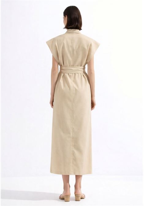 Abito chemisier in cotone con cintura IMPERIAL | AFNWJFPBEIGE