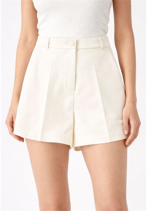 Shorts donna a vita alta in tessuto strutturato IMPERIAL | D9990014TBURRO