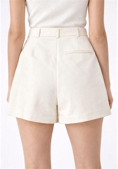 Shorts donna a vita alta in tessuto strutturato IMPERIAL | D9990014TBURRO