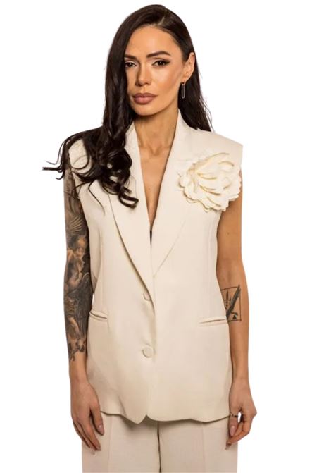 Maxi gilet Imperial con spilla floreale IMPERIAL | L9990005TBURRO