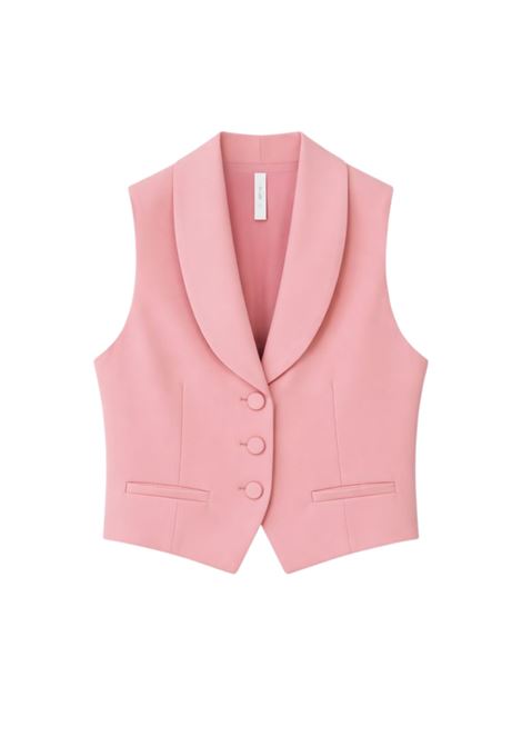 Gilet corto donna con collo ampio e bottoni IMPERIAL | LC28JGCROSA