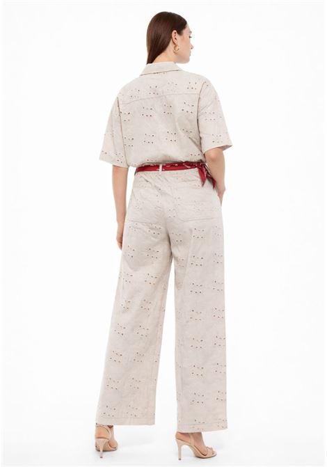 Pantalone in cotone ricamato IMPERIAL | P9990079TSABBIA
