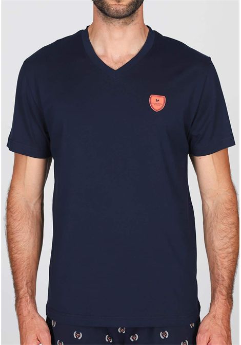 Pigiama Corto Uomo Julipet in Cotone  Blu Fantasia Tennis JULIPET | JAC477470