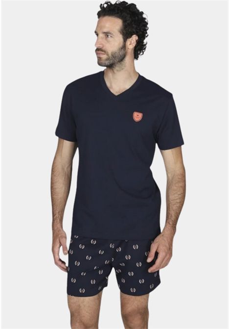 Pigiama Corto Uomo Julipet in Cotone - Blu Fantasia Tennis JULIPET | JAC477470