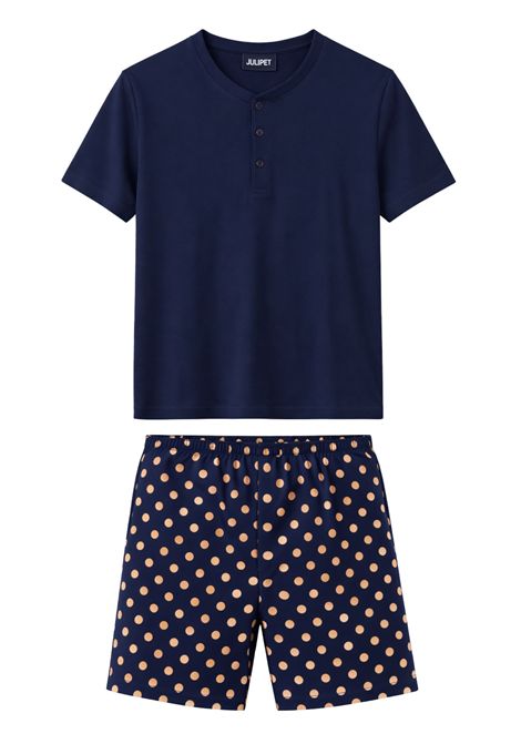 Pigiama Corto Uomo Julipet in Cotone  Blu Fantasia JULIPET | JAC484561