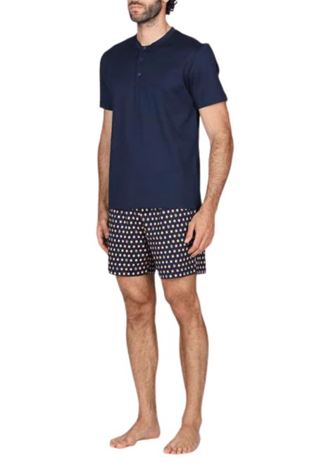 Pigiama Corto Uomo Julipet in Cotone  Blu Fantasia JULIPET | JAC484561